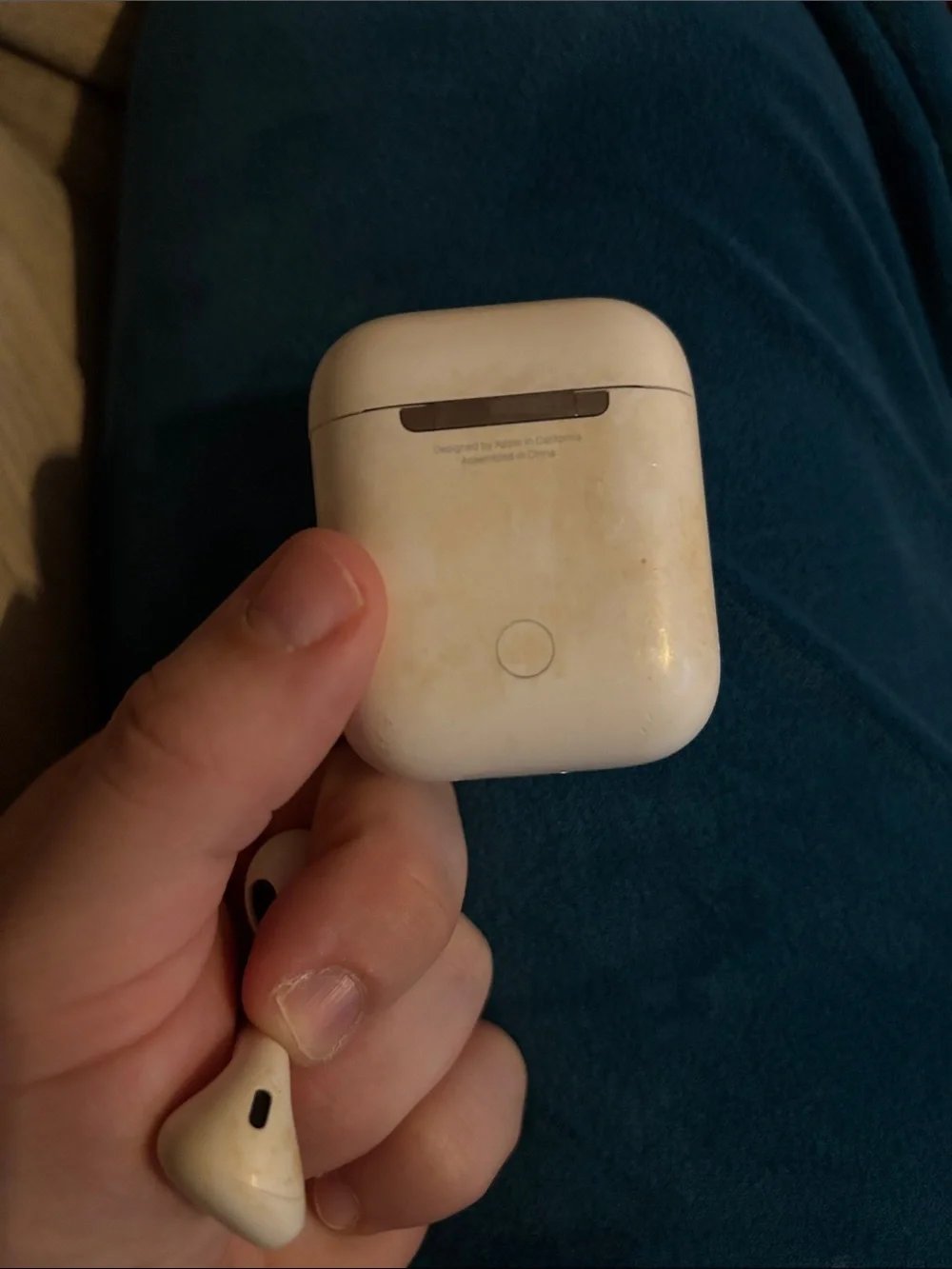Apple White Earbud Headphones with Charging Case
